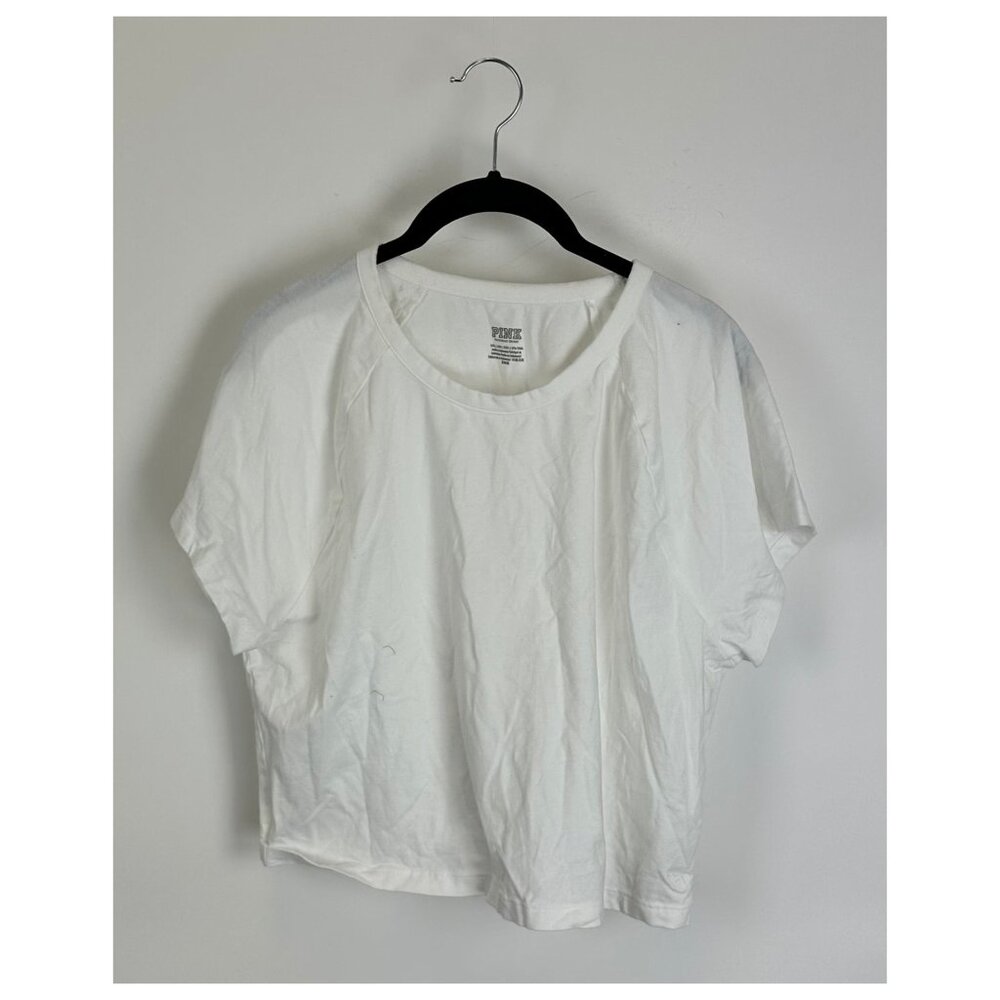 Victoria's Secret PINK White Cropped T Shirt